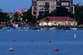 Lake Calhoun North Recreation Area and Uptown Minneapolis at Night Royalty Free Stock Photo